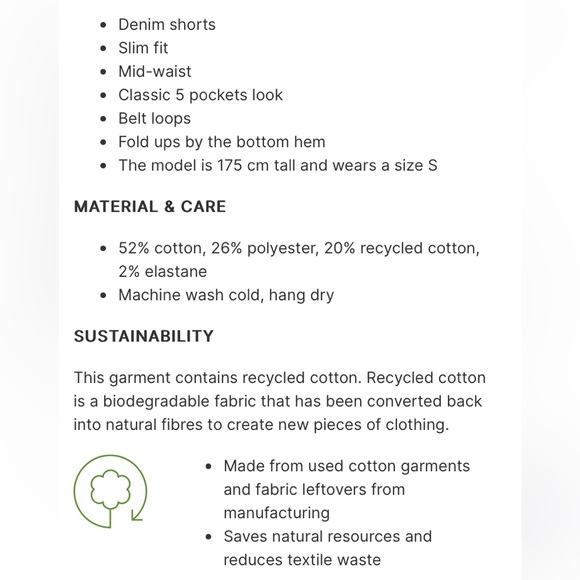 Vero Moda, Seven Mid-waist, slim fit, blue Jean shorts. - Picture 3 of 8